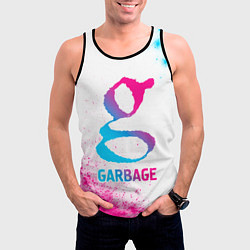 Майка-безрукавка мужская Garbage neon gradient style, цвет: 3D-черный — фото 2