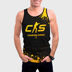 Майка-безрукавка мужская Counter-Strike 2 - gold gradient, цвет: 3D-черный — фото 2