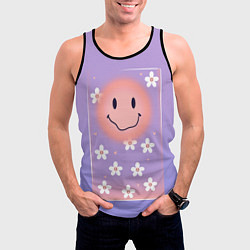 Майка-безрукавка мужская Позитивная ромашка, цвет: 3D-черный — фото 2