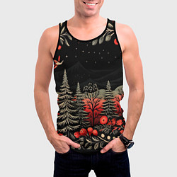 Майка-безрукавка мужская Новогодняя темная ночь, цвет: 3D-черный — фото 2