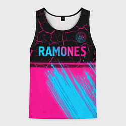 Майка-безрукавка мужская Ramones - neon gradient посередине, цвет: 3D-черный