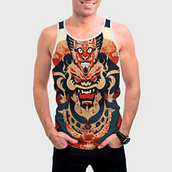 Майка-безрукавка мужская Татуировка дракон в японском стиле, цвет: 3D-белый — фото 2