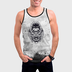 Майка-безрукавка мужская Texture - разозленная горилла, цвет: 3D-черный — фото 2