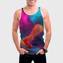 Майка-безрукавка мужская Акварельные краски, цвет: 3D-белый — фото 2