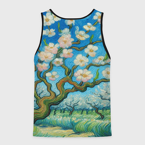 Мужская майка без рукавов Русский медведь Винсента Ван Гога / 3D-Черный – фото 2