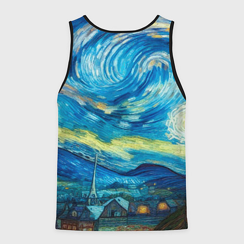 Мужская майка без рукавов Ночной снайпер бурый медведь / 3D-Черный – фото 2