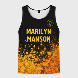 Майка-безрукавка мужская Marilyn Manson - gold gradient посередине, цвет: 3D-черный