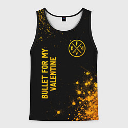 Мужская майка без рукавов Bullet For My Valentine - gold gradient вертикальн