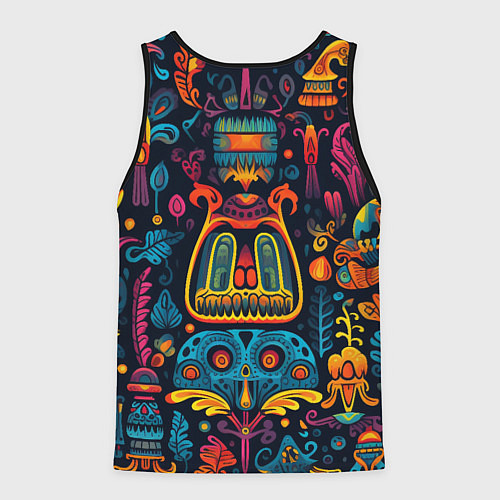 Мужская майка без рукавов Узор в мексиканском стиле / 3D-Черный – фото 2
