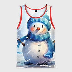 Майка-безрукавка мужская Большой снеговик, цвет: 3D-красный