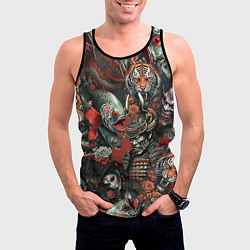 Майка-безрукавка мужская Татуировка ирезуми в японском стиле, цвет: 3D-черный — фото 2