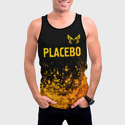 Майка-безрукавка мужская Placebo - gold gradient посередине, цвет: 3D-черный — фото 2