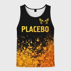 Майка-безрукавка мужская Placebo - gold gradient посередине, цвет: 3D-черный