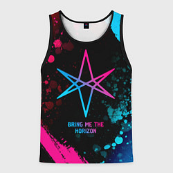 Майка-безрукавка мужская Bring Me the Horizon - neon gradient, цвет: 3D-черный