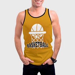Майка-безрукавка мужская Basketball - кольцо и мяч, цвет: 3D-черный — фото 2