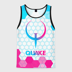Майка-безрукавка мужская Quake neon gradient style, цвет: 3D-черный