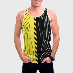 Майка-безрукавка мужская Яркие линии в темноте, цвет: 3D-белый — фото 2