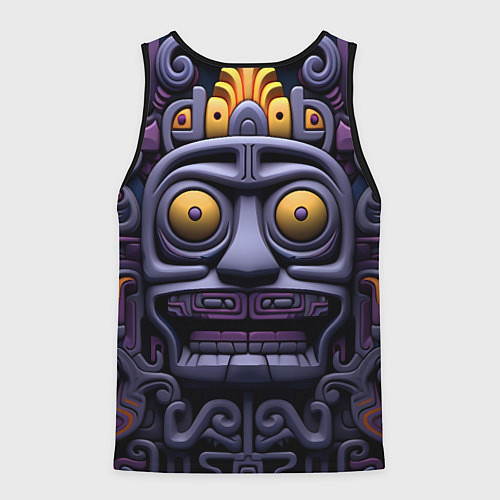 Мужская майка без рукавов Орнамент в стиле ацтеков / 3D-Черный – фото 2