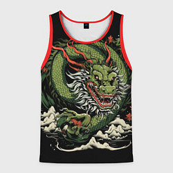 Майка-безрукавка мужская Символ года зеленый дракон, цвет: 3D-красный