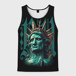 Майка-безрукавка мужская Статуя свободы в New York США, цвет: 3D-черный