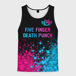 Майка-безрукавка мужская Five Finger Death Punch - neon gradient посередине, цвет: 3D-черный