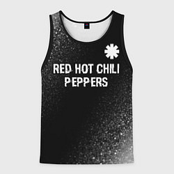 Мужская майка без рукавов Red Hot Chili Peppers glitch на темном фоне посере