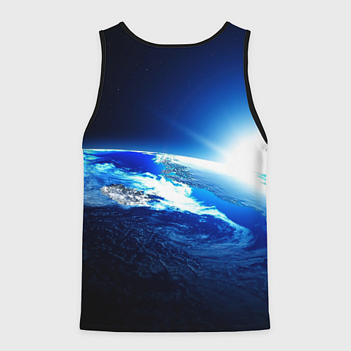 Мужская майка без рукавов Восход солнца в космосе / 3D-Черный – фото 2