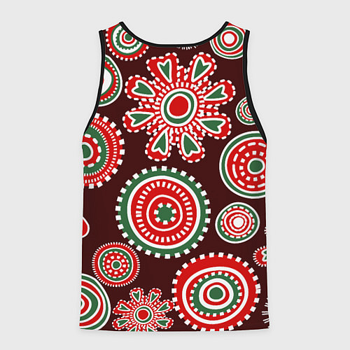 Мужская майка без рукавов Новогодний принт красный / 3D-Черный – фото 2