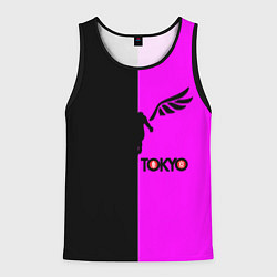 Майка-безрукавка мужская Токийские мстители черно-розовый, цвет: 3D-черный