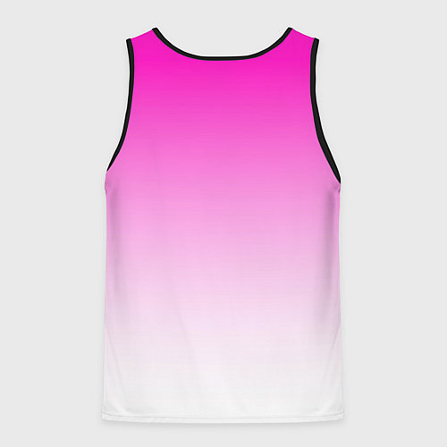 Мужская майка без рукавов Розово-белый градиент / 3D-Черный – фото 2