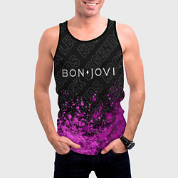 Майка-безрукавка мужская Bon Jovi rock legends посередине, цвет: 3D-черный — фото 2