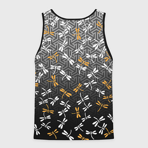 Мужская майка без рукавов Стрекозы поверх графики / 3D-Черный – фото 2