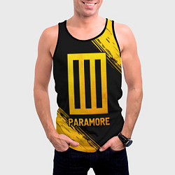 Майка-безрукавка мужская Paramore - gold gradient, цвет: 3D-черный — фото 2