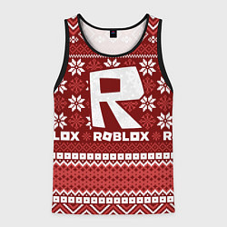 Майка-безрукавка мужская Roblox christmas sweater, цвет: 3D-черный