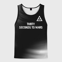 Майка-безрукавка мужская Thirty Seconds to Mars glitch на темном фоне посер, цвет: 3D-черный