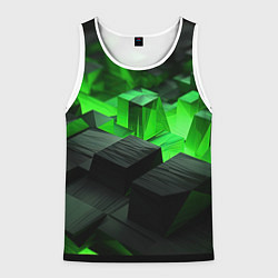 Майка-безрукавка мужская Глубина зеленых плоскостей, цвет: 3D-белый