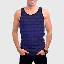 Майка-безрукавка мужская Фиолетовая кирпичная стена, цвет: 3D-черный — фото 2