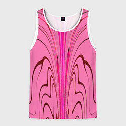 Мужская майка без рукавов Плавные линии на розовом фоне