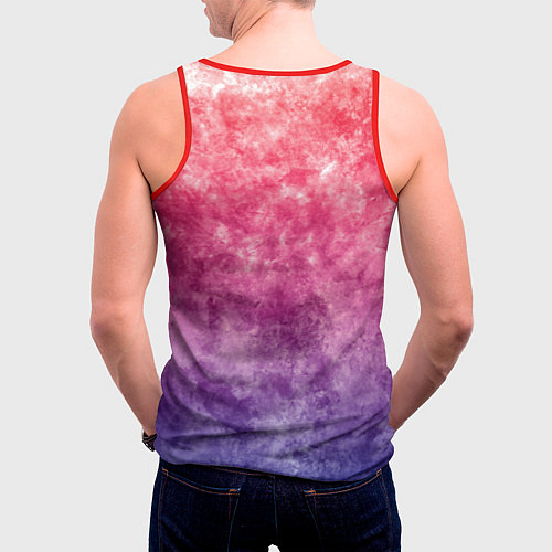 Мужская майка без рукавов Абстракция - сине-красные облака / 3D-Красный – фото 4