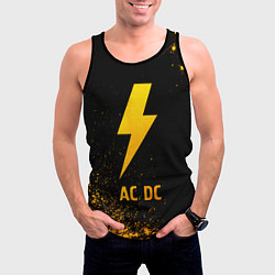 Майка-безрукавка мужская AC DC - gold gradient, цвет: 3D-черный — фото 2
