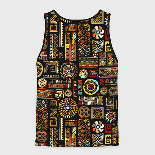 Мужская майка без рукавов Африканский этнический орнамент / 3D-Черный – фото 2