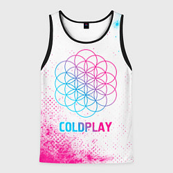 Майка-безрукавка мужская Coldplay neon gradient style, цвет: 3D-черный
