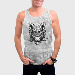 Майка-безрукавка мужская Texture - дикий секач, цвет: 3D-белый — фото 2