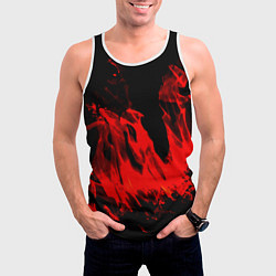 Майка-безрукавка мужская Красное пламя, цвет: 3D-белый — фото 2