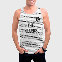 Майка-безрукавка мужская The Killers glitch на светлом фоне посередине, цвет: 3D-белый — фото 2