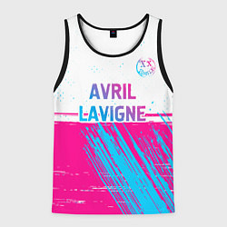 Майка-безрукавка мужская Avril Lavigne neon gradient style посередине, цвет: 3D-черный