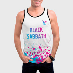 Майка-безрукавка мужская Black Sabbath neon gradient style посередине, цвет: 3D-черный — фото 2