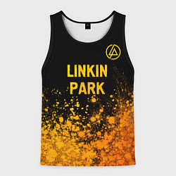 Майка-безрукавка мужская Linkin Park - gold gradient посередине, цвет: 3D-черный