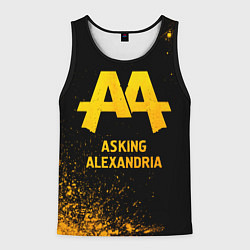 Майка-безрукавка мужская Asking Alexandria - gold gradient, цвет: 3D-черный