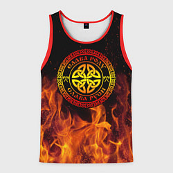 Майка-безрукавка мужская Слава роду, цвет: 3D-красный